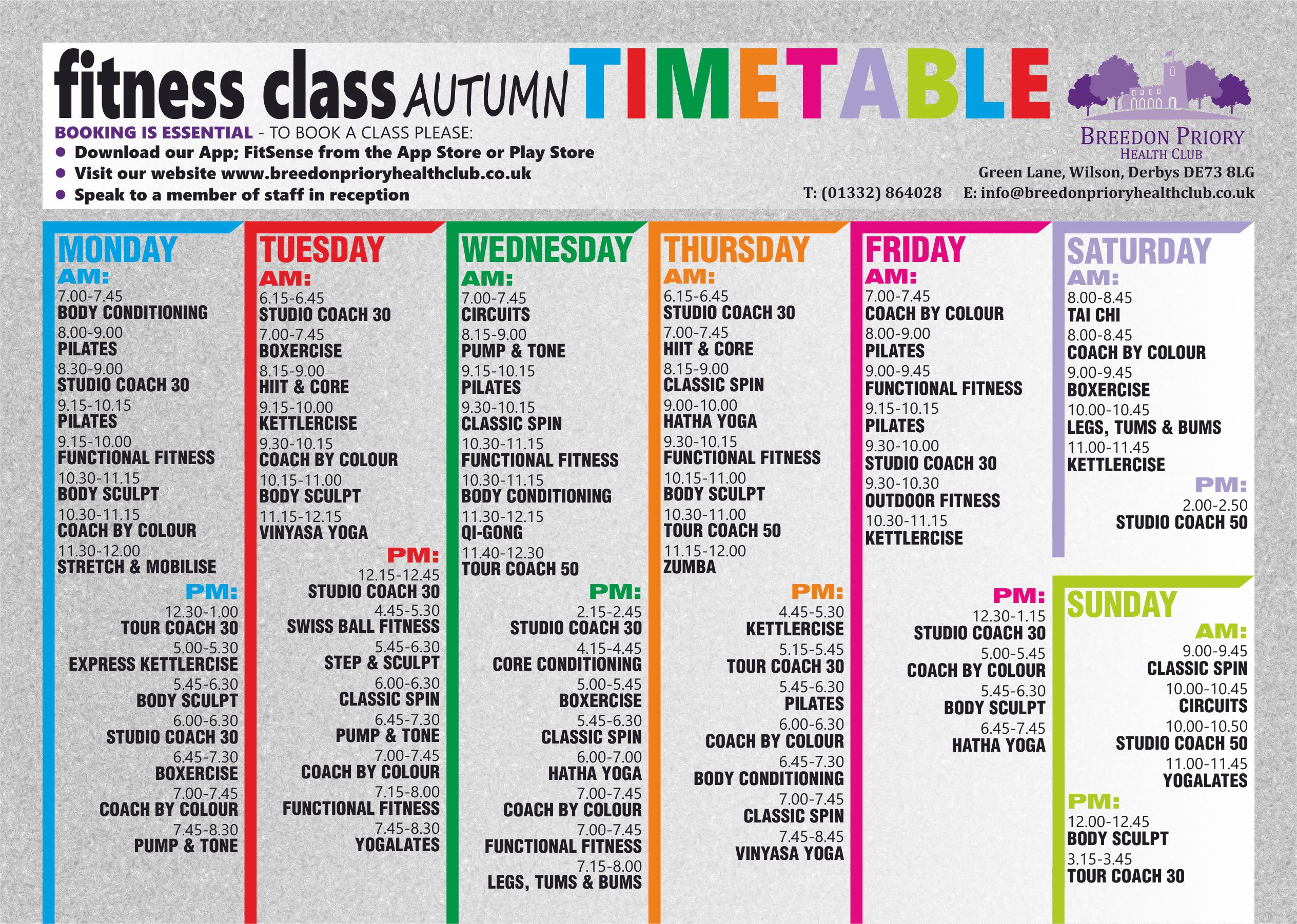 Class Timetable 2019 September Class Timetable